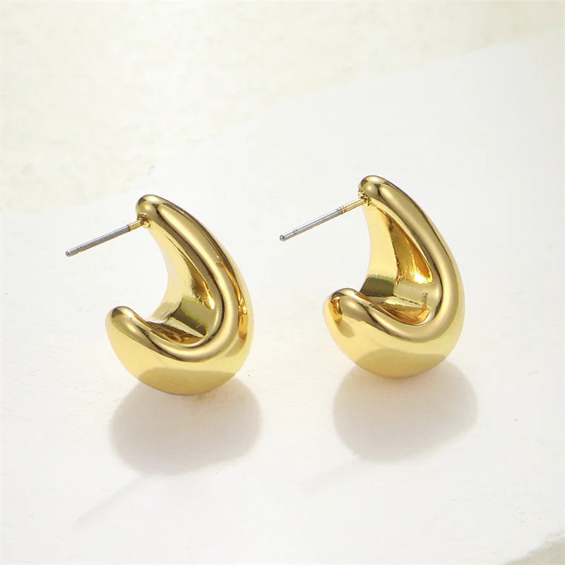 Chunky Gold Dome Earrings