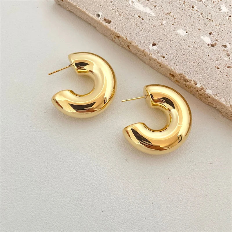 Chunky Gold Dome Earrings
