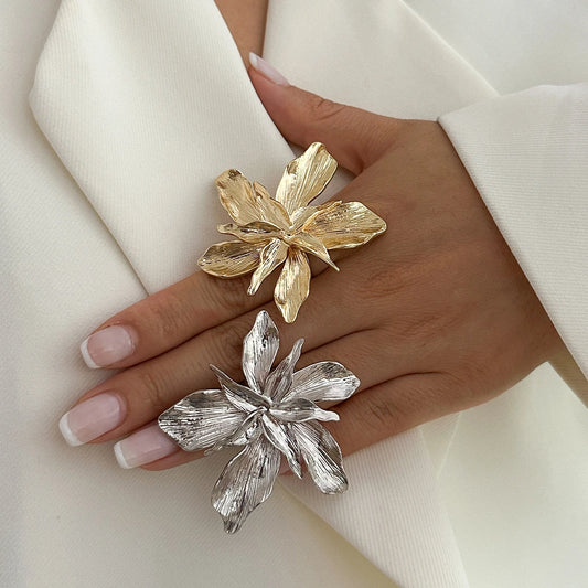 Salircon Flower Adjustable Ring