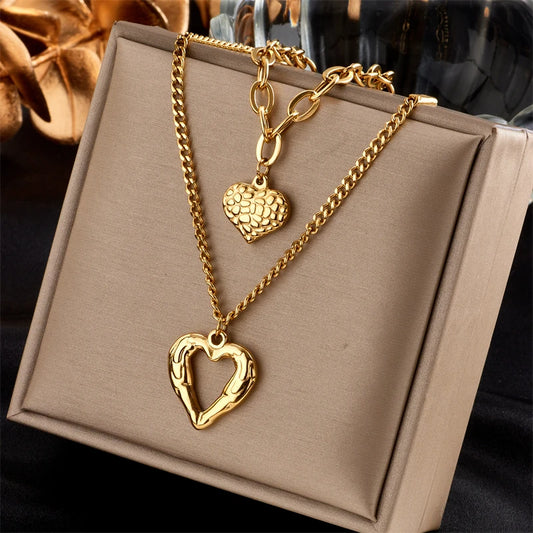 Uneven Fold Love Necklace