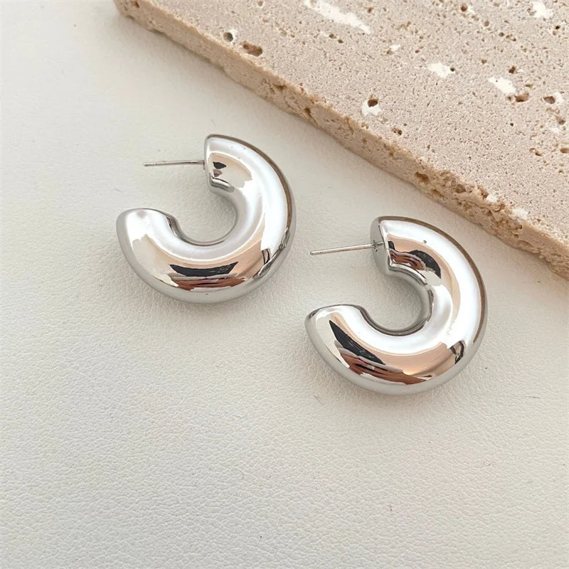 Chunky Gold Dome Earrings