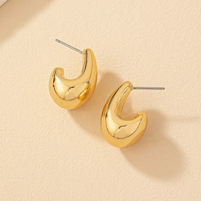 Chunky Gold Dome Earrings