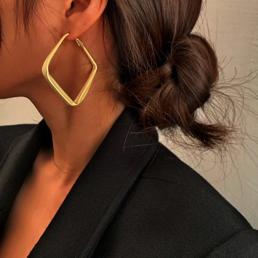 Fashion Gold Square & Circle Hoops